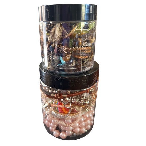 2 Jewelry Jar Bundle Wearable Craft Harvest Resell Lot Mixed 1 lb - Picture 4 of 7